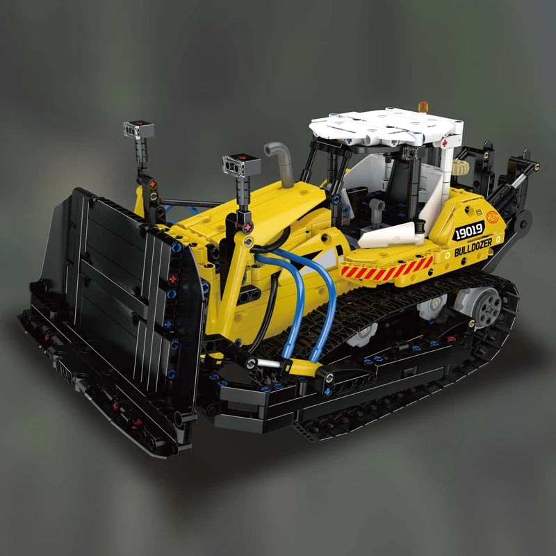 Mould King Technik Bulldozer Construction Kit, 19019 PR756 Bulldozer Model with Pneumatics, Toy Bulldozer