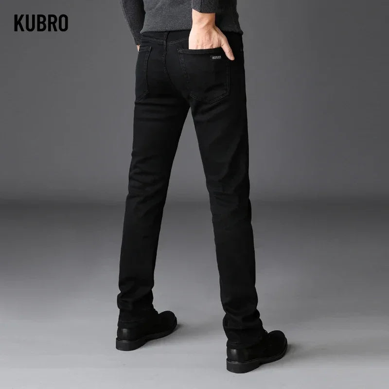 Men Classic Advanced Fashion Brand Jeans Jean Homme Man Soft Stretch Black Biker Masculino Denim Trousers Mens Pants Overalls