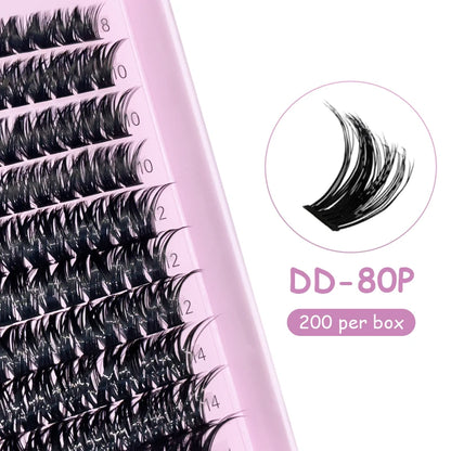 DIYDAY 20P/30P/40P/50P/60P/80P Lash Extension Cluster DIY Glue-free False Lash Clusters home DIY beauty tool eyelash