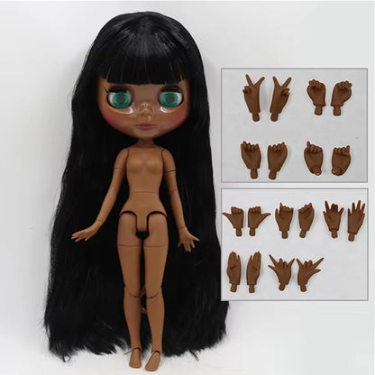 ICY DBS Blyth Doll Toy blyth doll joint body super black skin bjd 30cm doll for DIY custom doll anime girls