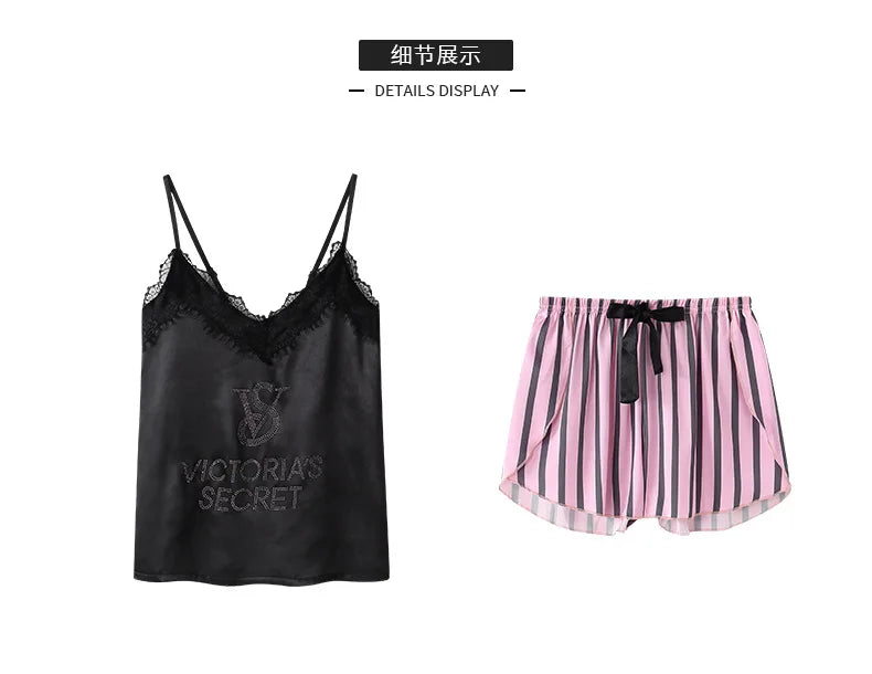 Women's Lace-Trim Sleepwear Set