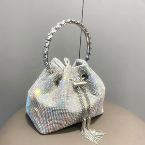 Women's Crystal Rhinestone Bucket Clutch Bag – Evening & Banquet, 7 Colors - TRYSHOPPY