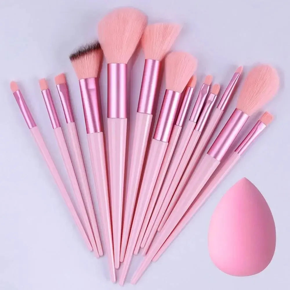 Professional Makeup Brush Set with Sponge & Storage Options