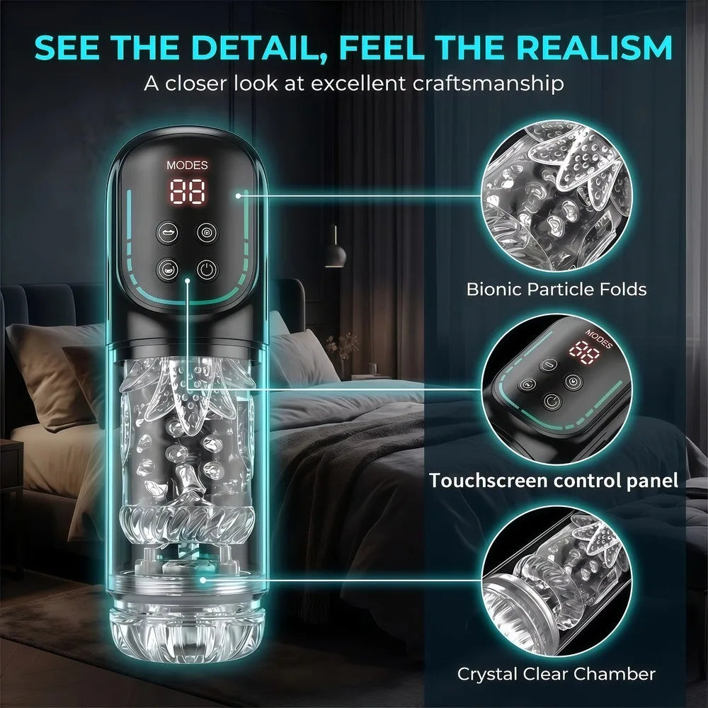Telescopic Rotation Masturbator Cup Vagina Masturbation Blowjob Adults Sex Toys for Men Male Piston Automatic Mastubator
