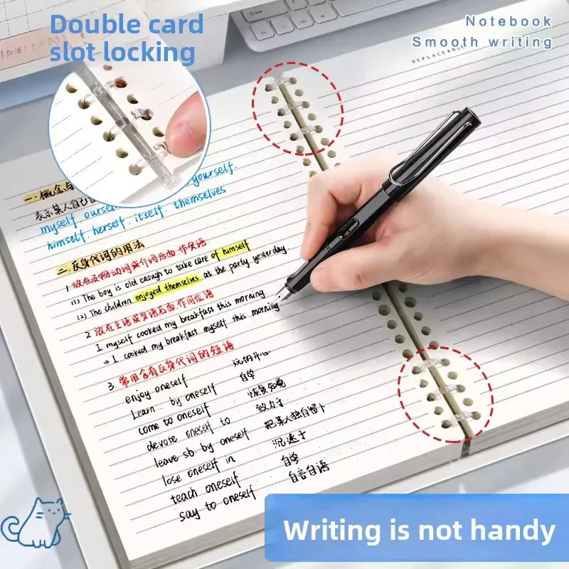 Notebook Loose-leaf 60 Sheets/120 Pages A5/B5 Loose-leaf Binder Notebook Puppy/Panda/Dinosaur/Capybara Horizontal Line