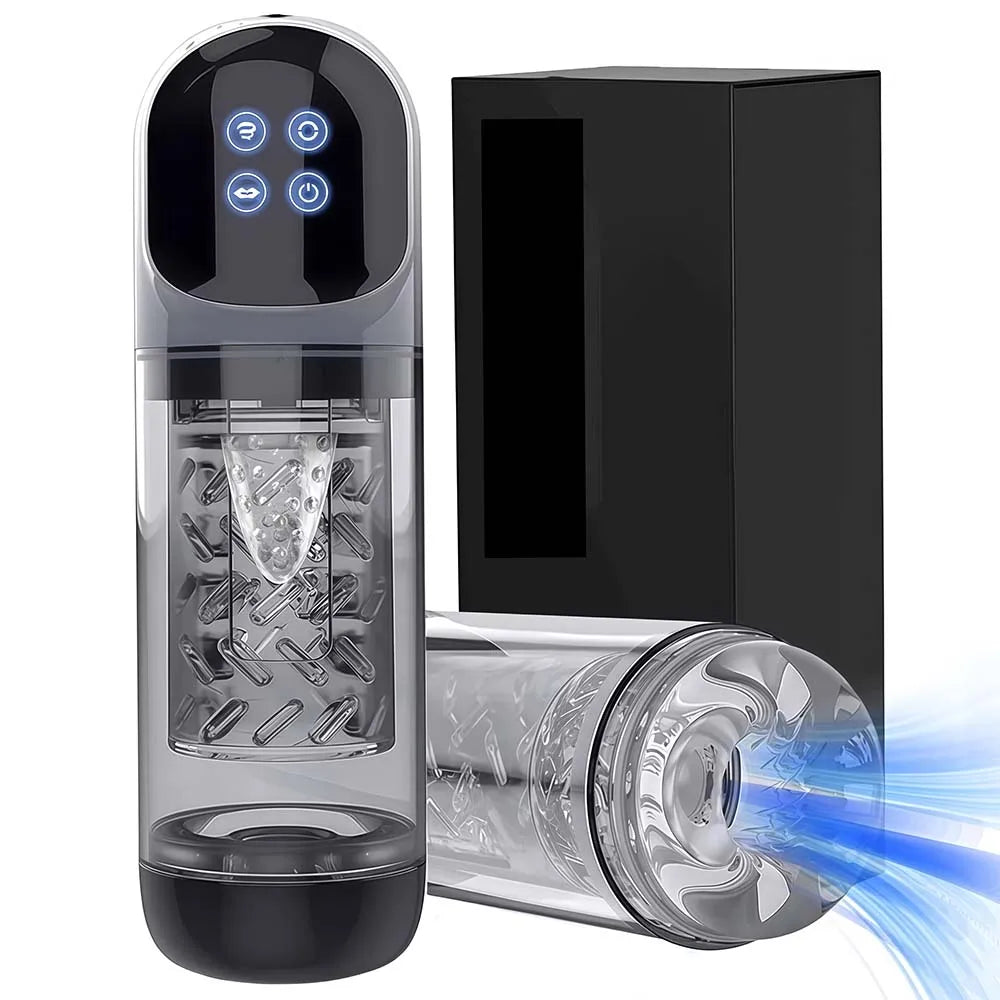 Automatic Male Masturbation Cup Thrusting Rotation Male Masturbator Sucking Licking Vacuum Penis Pump Real Pocket Pussy Sex Toys