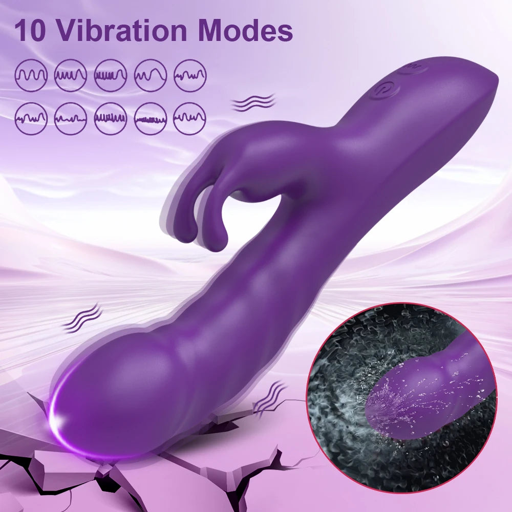 G Spot Rabbit Vibrator Dildo for Women Nipple Clitoris Stimulator Massager Adults Masturbator Female Sex Toy for Adults 18