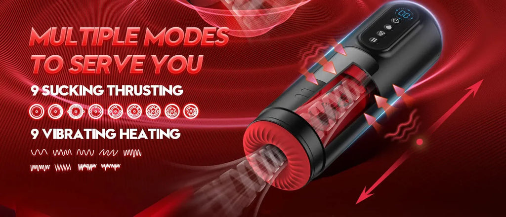Automatic Sucking Male Masturbator Heating Thrusting Vibrators LCD Display Pocket Pussy Stroker Blowiob Adult Sex Toys for Men