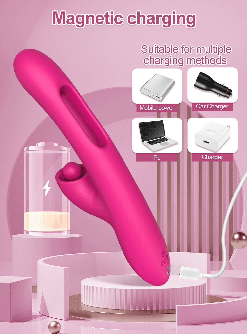 Flapping Tapping Vibrator for Women 360° Rotating Nipple Clitoris Stimulator G Spot Massager Adults Goods Sex Toys for Female