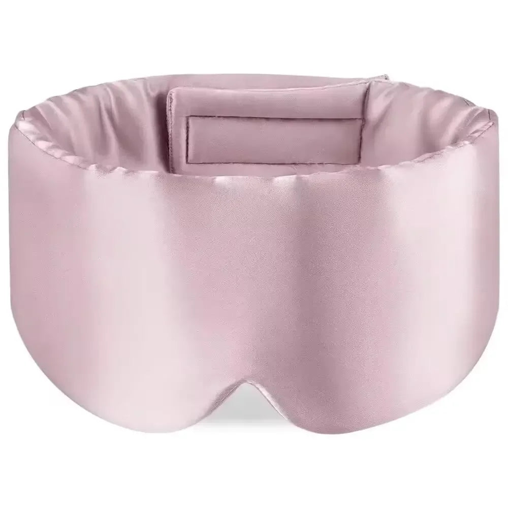 Silk Sleep Mask Soft Pressureless Sleeping Mask 100% Mulberry Silk for Eye Skin Anti Wrinkles Adjustable Wide Velcro Ear Cover