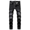 2025 Men's Ripped Jeans Luxury Brand Light Blue Holes Long Trousers Quality Male Fashion Stretch Slim Pants Men Skinny Jeans