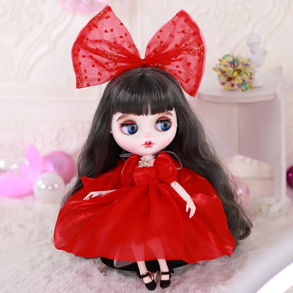 ICY DBS Blyth doll 1/6 bjd bow hair clip dress wedding dress set girls toys sd