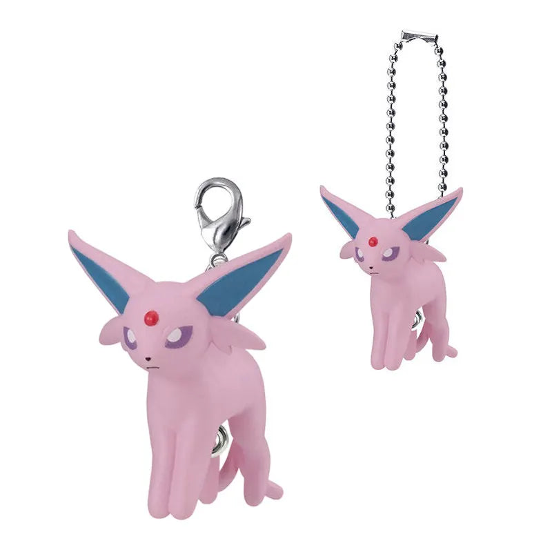 Bandai Pokemon Eevee Gashapon Figure Keychain Volume 13 Pendant Leafeon Glaceon Espeon Umbreon Bag Charm For Anime Collectors