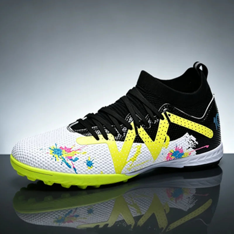 Entry Adult TF football shoes Elastic PU Fabric Shock-absorb Rubber Outsole Anti-slip Wear-resistant Beginner Turf Sports Sneake