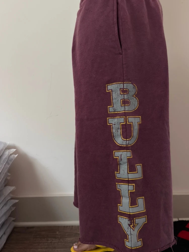 Y2K Maroon Reflective Baggy Shorts