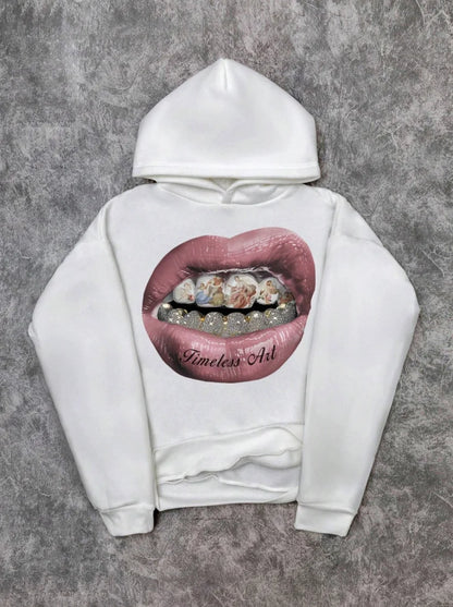 Pink Lip Graphic Hoodie