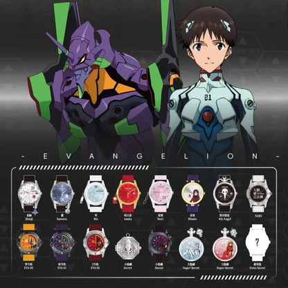 Original BANDAI NEON GENESIS EVANGELION Time Completion Plan Series Watch Blind Box Anime Character Model Toys Gifts