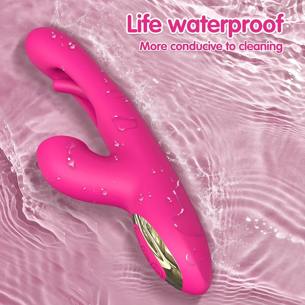 Flapping Tapping Vibrator for Women 360° Rotating Nipple Clitoris Stimulator G Spot Massager Adults Goods Sex Toys for Female