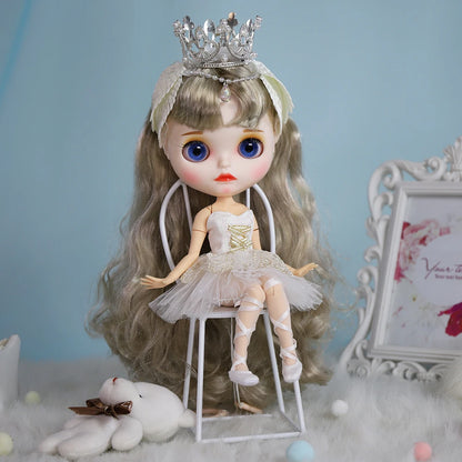 ICY DBS Blyth Doll Dress White Swan Ballet Suit Skirt 1/6 BJD Ob24 Anime Girls