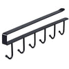 Wall-mounted Hat Storage Rack Iron Storage Hanger with 6 Hooks Portable Multi-functional Wardrobe Storage Hanger Door Hat Holder