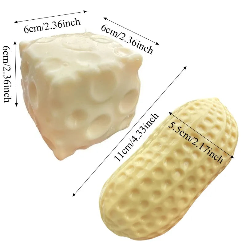 Crunchy Cheese Moldable Stress Ball Squishy Toy No Rebound Crispy Peanuts Stress Ball Fidget Toy ASMR Sensory Stress Relief Toys