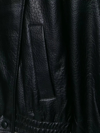 TFMLN 2025 Women Faux Leather Loose Jacket High Street Stand Collar Long Sleeve Coat Fashion Causal Zipper Outwear Autumn Winter