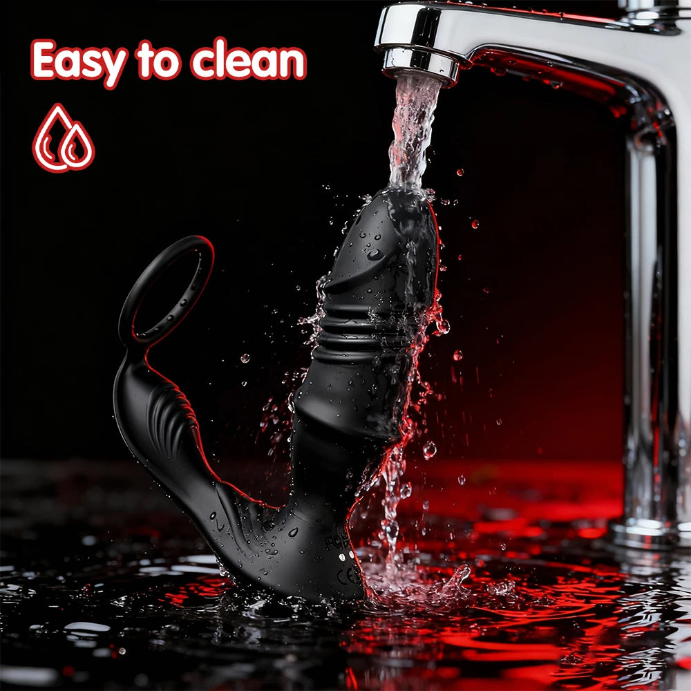 Thrusting Prostate Massager with Ring
