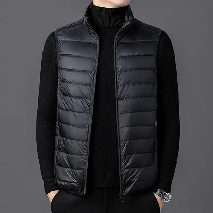 Men' Sleeveless Vest Jackets Winter Fashion Male Cotton-Padded Vest Coats Men Stand Collar Warm Waistcoats Clothing