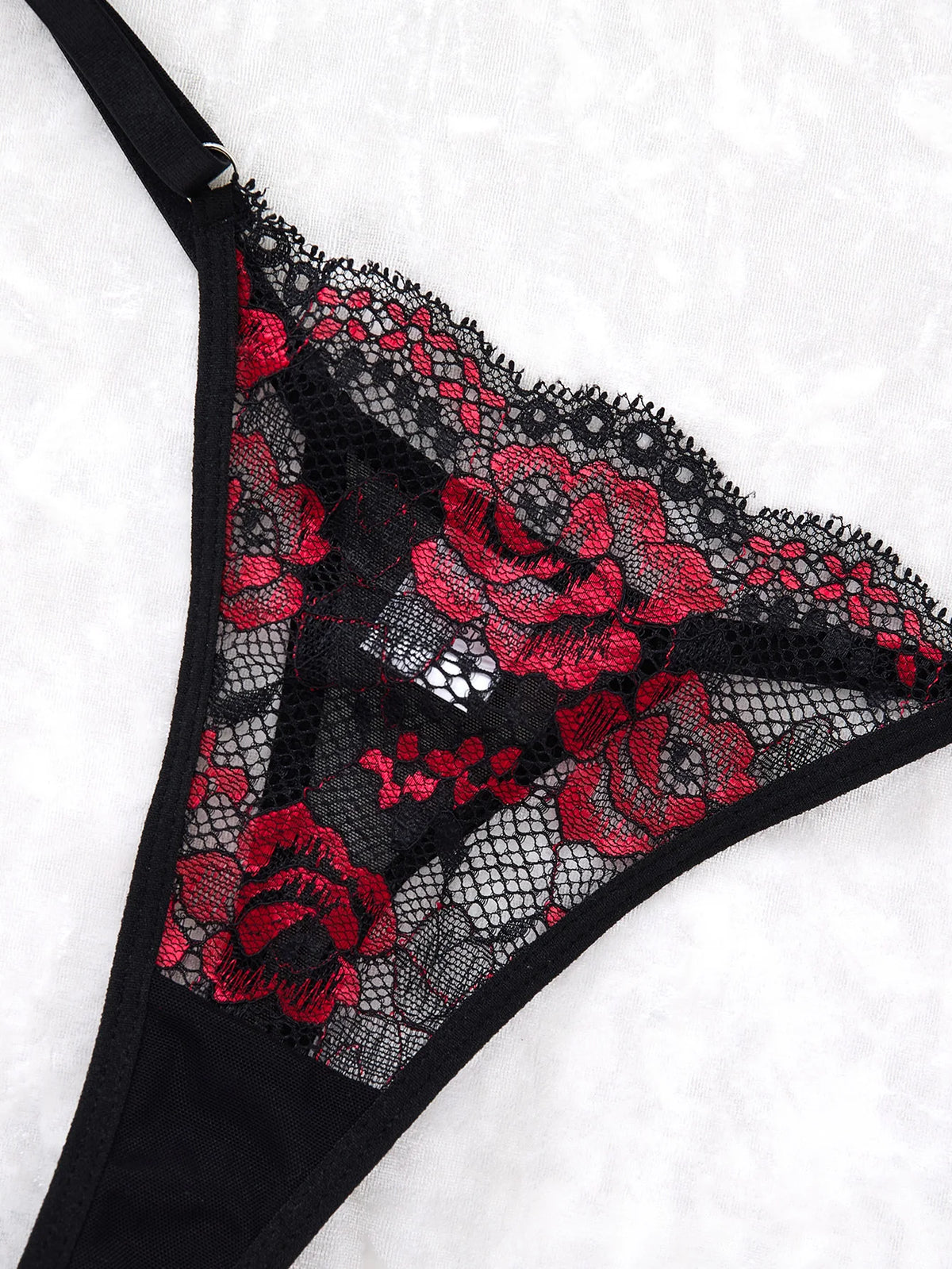 Black Floral Lace Strapless Nightgown