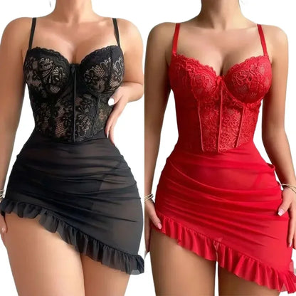 Women's Sheer Lace Underwire Lingerie Set