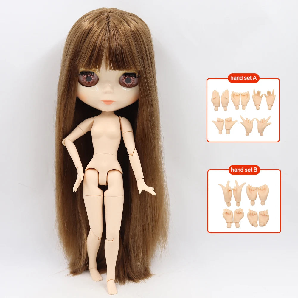 ICY DBS Blyth Doll Joint Body 30CM BJD Toy White Shiny Face and frosted Face with Extra Hands AB and Panel 1/6 DIY Fashion Doll