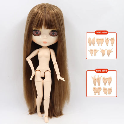 ICY DBS Blyth Doll Joint Body 30CM BJD Toy White Shiny Face and frosted Face with Extra Hands AB and Panel 1/6 DIY Fashion Doll