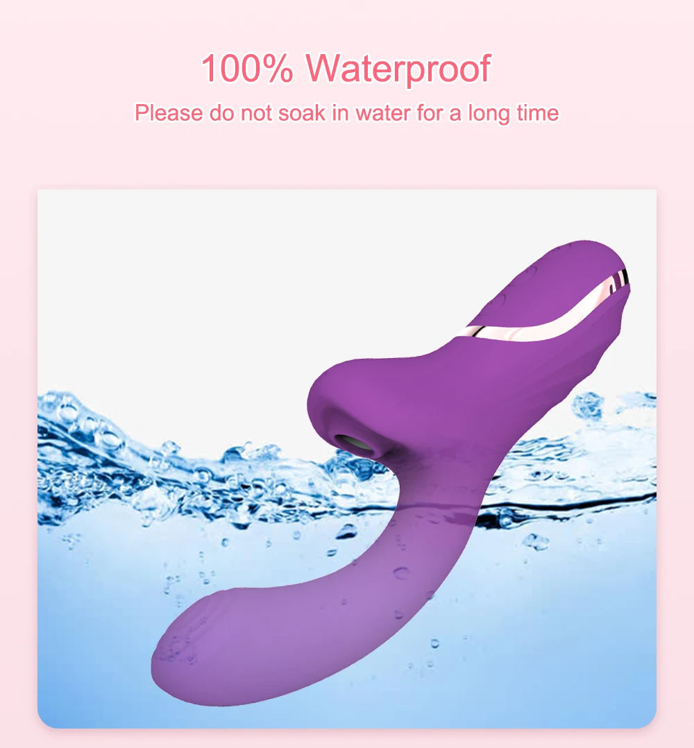 Vibrator For Women 2 In 1 Clitoral Sucking Clitoris Stimulator G-Spot Powerful Vibro Dildo Wand Female Clit Sucker Adult Sex Toy