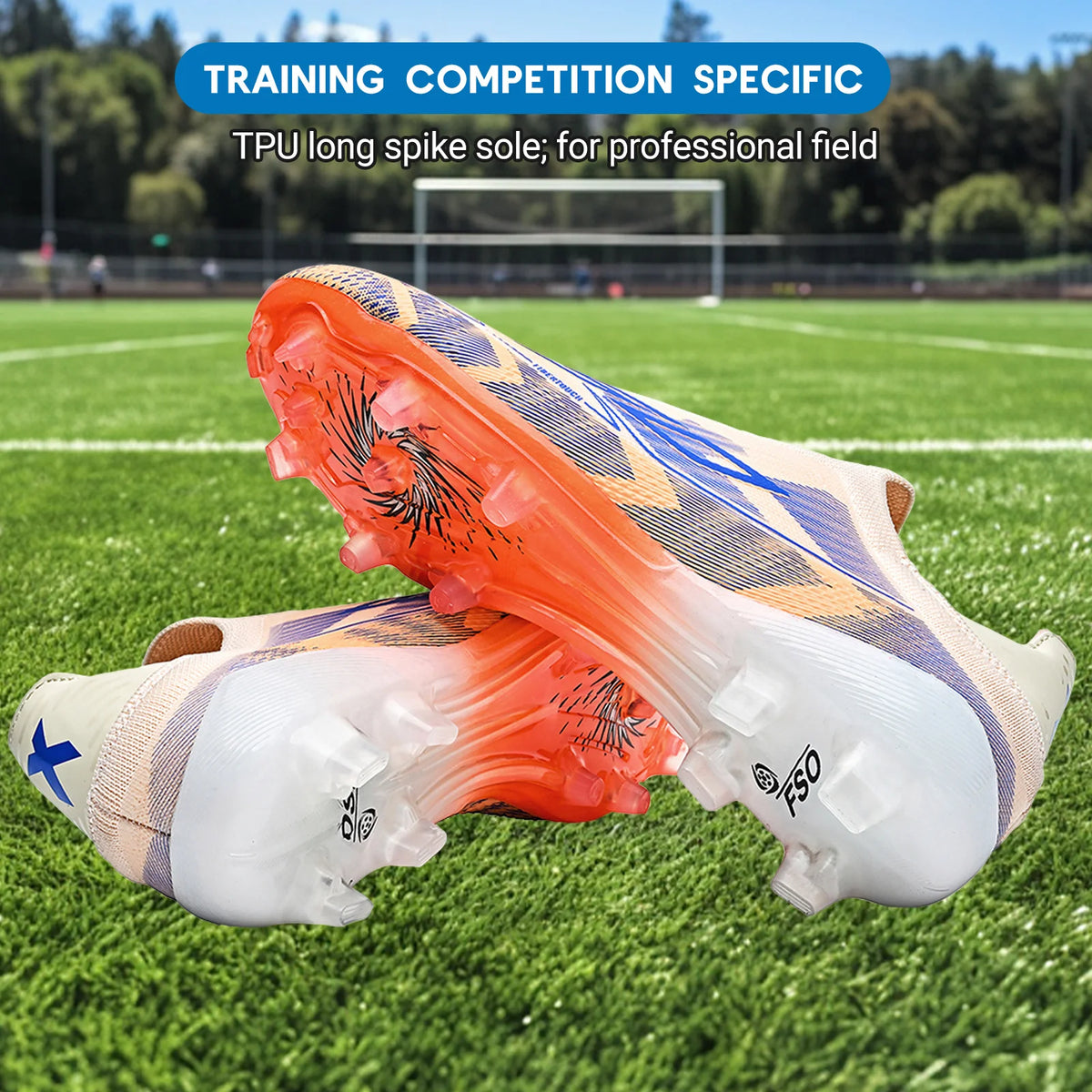 Professional Match Adult AG FG Soccer Cleats Textured PU Upper High-friction TPU Stud Anti-slip Boost Ball Control For Grass