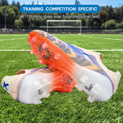 Professional Match Adult AG FG Soccer Cleats Textured PU Upper High-friction TPU Stud Anti-slip Boost Ball Control For Grass
