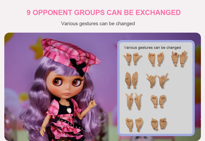 ICY DBS Blyth Doll BJD Joint Body tan Skin Matte Face New face Set Doll 1/6 30cm Gift Anime SD