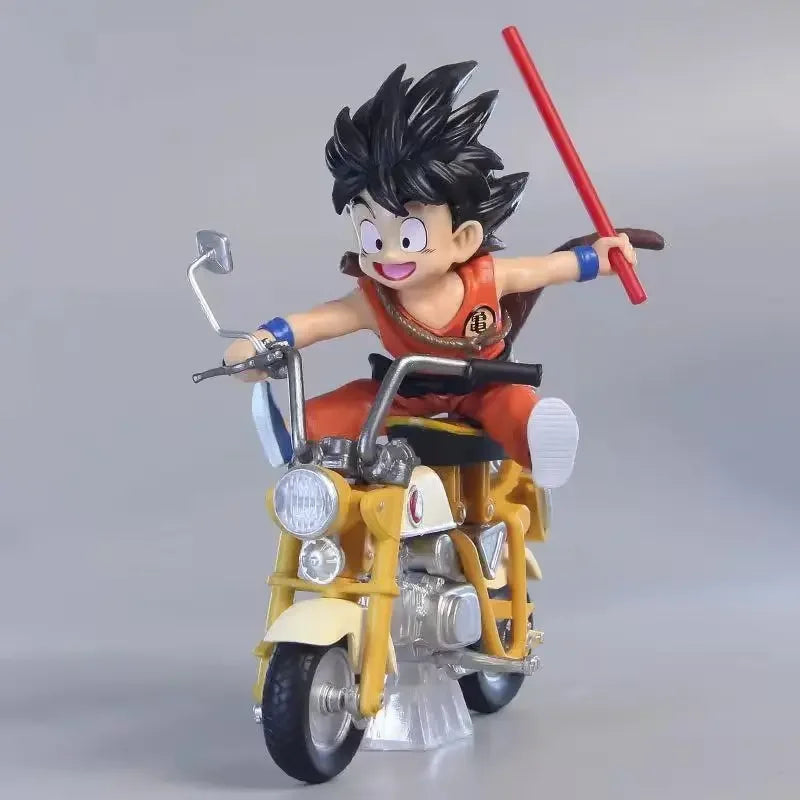 New 13cm Dragon Ball Z Anime Figure Son Goku Master Roshi Locomotives PVC Action Kame Sennin Motorcycle Toys for Children