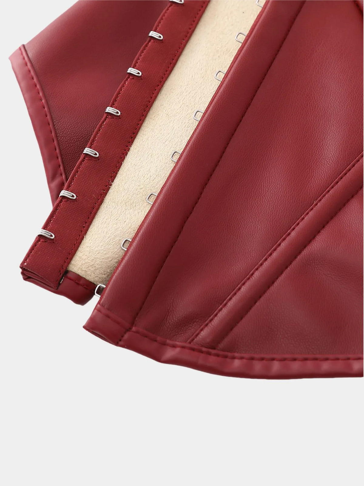 Women's PU Leather Corset-Style Vest Top