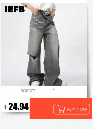 IEFB Straight Male Jeans Vintage Men's Denim Pants Tie-dyed Design Wide Leg Trousers Spring New Stylish Men Clothing 9C4276