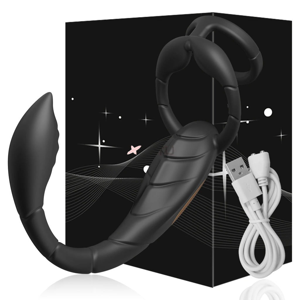 Ring Anal Plug Cock Ring Prostate Vibrator for Male Double Vibrating Delay Ejaculation Male Masturbator Sex Toys for Men