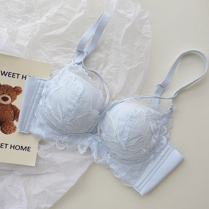 Sexy Lace Lingerie Women's Small Breasts Gathered to Show Large Without Steel Ring Underwear Anti-Sagging Breasts Bra