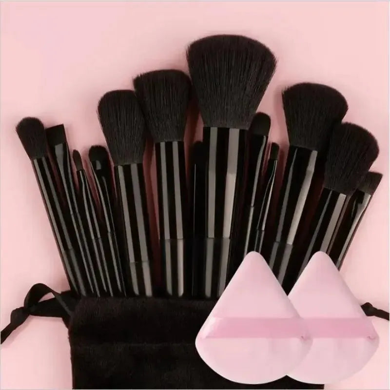 Professional Makeup Brush Set with Sponge & Storage Options