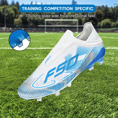 AG/FG Soccer Cleats for Men Women Youth PU Fabric Upper TPU Sole Non-Slip Wear-Resistant for Natural Grass Sports Pitch Tra