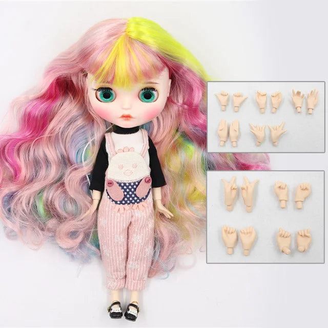 ICY DBS blyth doll 1/6 bjd white skin joint body matte face Carved lips with eyebrows anime custom doll 30cm toy girls