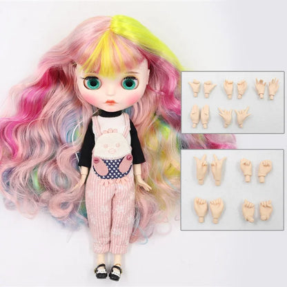 ICY DBS blyth doll 1/6 bjd white skin joint body matte face Carved lips with eyebrows anime custom doll 30cm toy girls