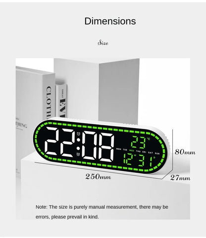 Large Digital Wall Clock Temperature and Date Week Display Electronic LED Table Alarm Clocks Brightness Adjustable 12/24H Format