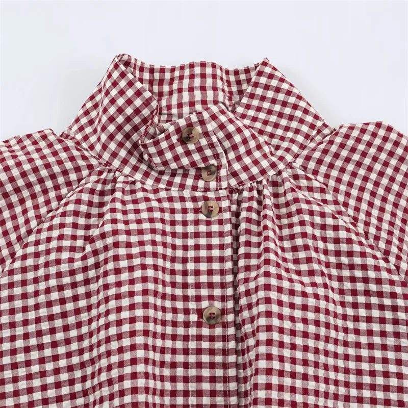 Guobioziy Women's Jacket 2026 Autumn New Plaid Long-Sleeve Drawstring Loose Jacket Parka Casual Fashion Versatile