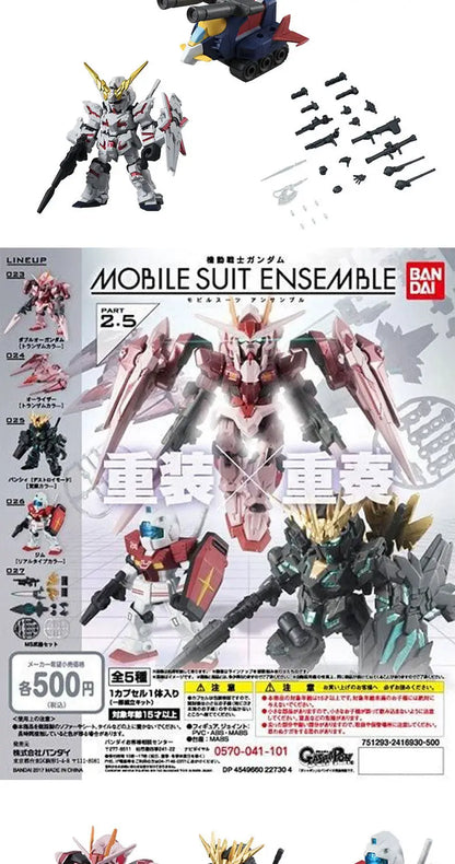 Bandai Gashapon Mobile Suit Ensemble (MSE) Gundam RX-78-2 Strike Hi-Nu Wing Astray ZZ Barbatos Assemble Model Kit Toy