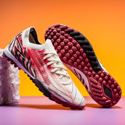 Ultra Light Adult TF Soccer Shoes Sweat-proof PU Fabric Wear-resistant Rubber Sole Snug Fit Unisex Turf Practice Sneakers