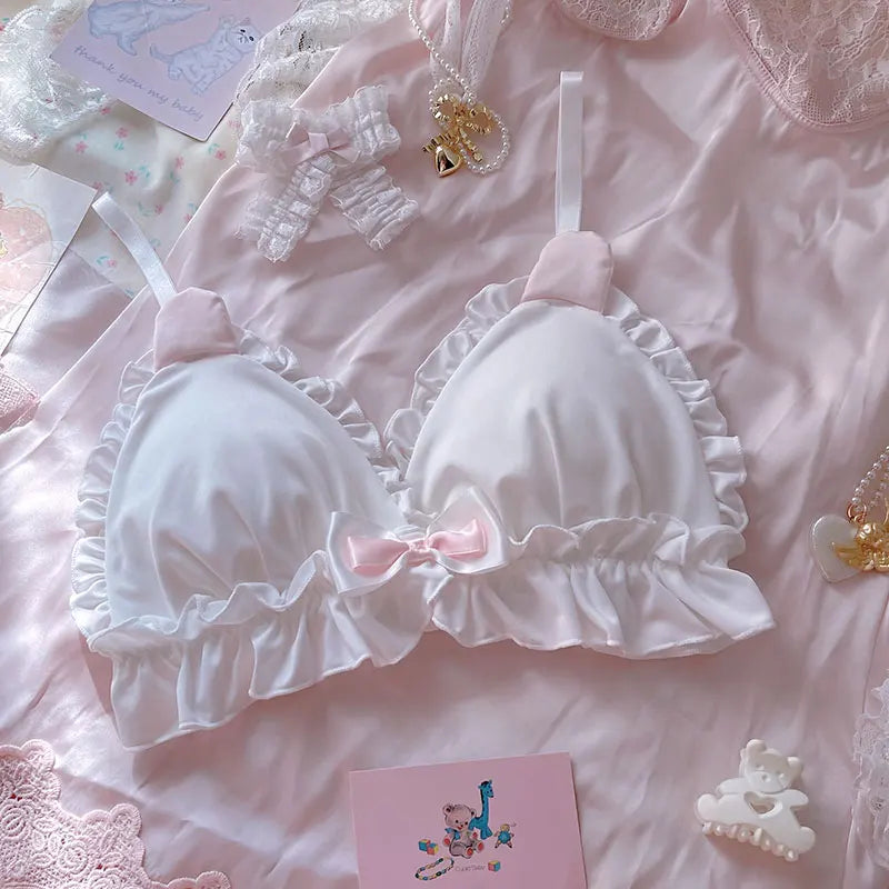 Women's Rabbit-Ear Triangle Bra Set